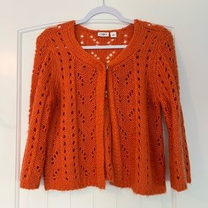 Vintage 90’s Orange Knit Sweater Cardigan